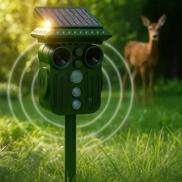 Skorter | Ultrasonic Solar Deer Repeller | 5 Adjustable Modes. Waterproof & Eco-Friendly for Home Gardens and Yards