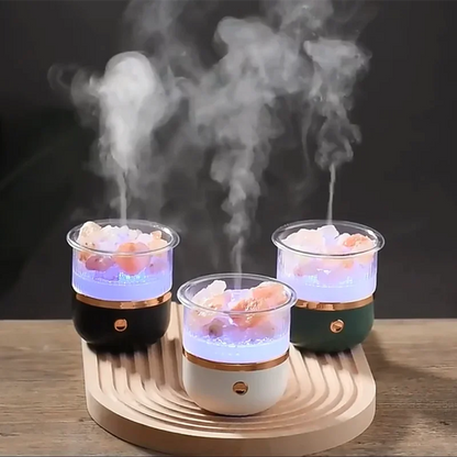 Skorter | Himalaya salt crystal lamp & essential oil diffuser, USB ultrasonic humidifier for home & office