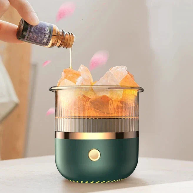 Skorter | Himalaya salt crystal lamp & essential oil diffuser, USB ultrasonic humidifier for home & office