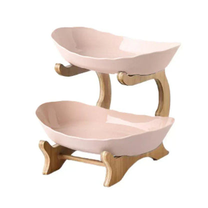 Skorter | BambuNest – Modern Bamboo Fruit Basket with Removable Trays & Multi-Tier Design