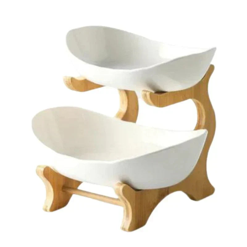 Skorter | BambuNest – Modern Bamboo Fruit Basket with Removable Trays & Multi-Tier Design