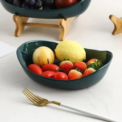 Skorter | BambuNest – Modern Bamboo Fruit Basket with Removable Trays & Multi-Tier Design