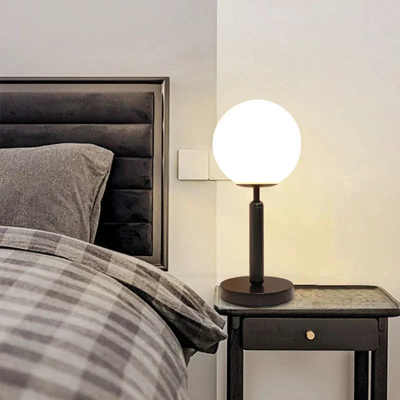 Skorter | LuminousOrb - LED Glass Sphere Brass Table Lamp