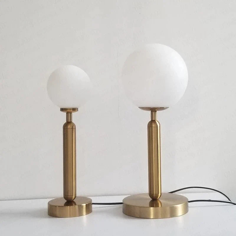 Skorter | LuminousOrb - LED Glass Sphere Brass Table Lamp