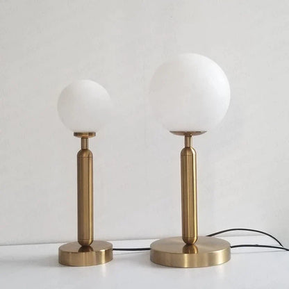 Skorter | LuminousOrb - LED Glass Sphere Brass Table Lamp