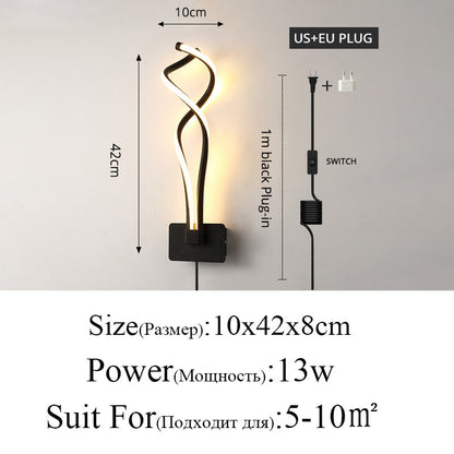 Skorter | Modern Minimalist Wall Lamps Living Room Bedroom Bed Nightstand Pendant LED Indoor Black White Lamp Corridor Lighting Decoration