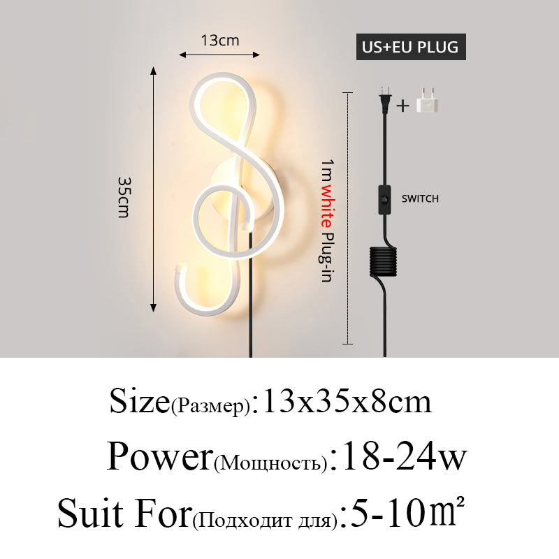 Skorter | Modern Minimalist Wall Lamps Living Room Bedroom Bed Nightstand Pendant LED Indoor Black White Lamp Corridor Lighting Decoration