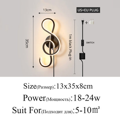 Skorter | Modern Minimalist Wall Lamps Living Room Bedroom Bed Nightstand Pendant LED Indoor Black White Lamp Corridor Lighting Decoration