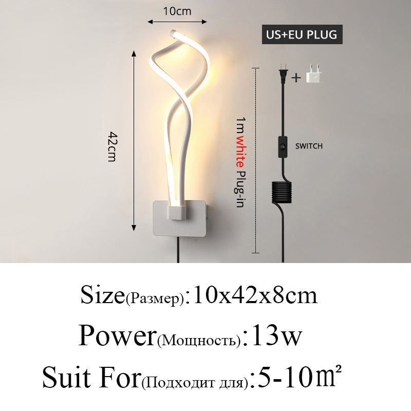 Skorter | Modern Minimalist Wall Lamps Living Room Bedroom Bed Nightstand Pendant LED Indoor Black White Lamp Corridor Lighting Decoration