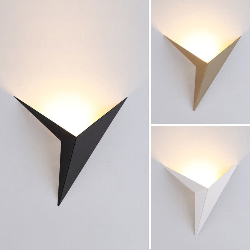 Skorter | Orr Modern Minimalist Triangular LED Wall Lamp White/Black Metal