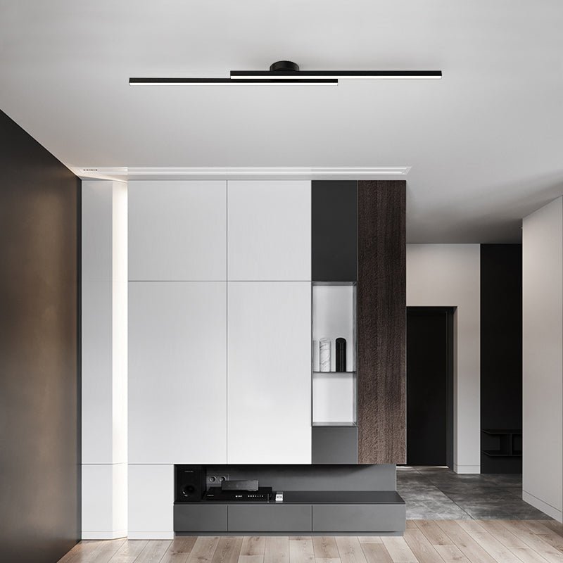 Skorter | Modern Aluminium Semi Flush Mount LED Ceiling Light | Minimalist Design for Living Room. Bedroom & Hallway