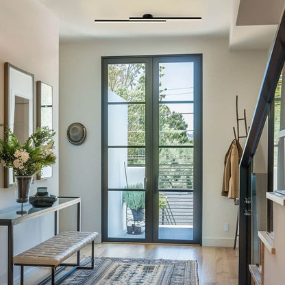 Skorter | Modern Aluminium Semi Flush Mount LED Ceiling Light | Minimalist Design for Living Room. Bedroom & Hallway