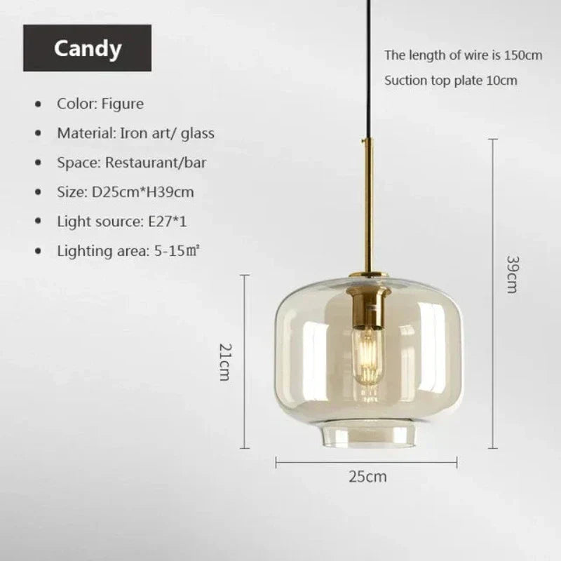 Skorter | NordicGlas - Modern Scandinavian Glass Pendant Lamp for Dining Room and Living Room