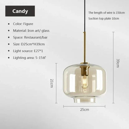 Skorter | NordicGlas - Modern Scandinavian Glass Pendant Lamp for Dining Room and Living Room