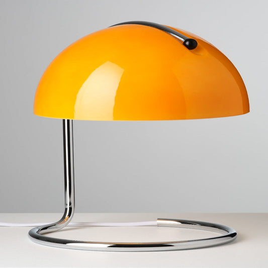 Skorter | Mid-Century Modern Desk Lamp – Retro Orange Dome Design with USB Power