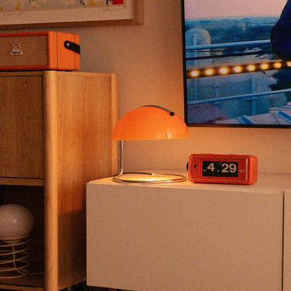 Skorter | Mid-Century Modern Desk Lamp – Retro Orange Dome Design with USB Power
