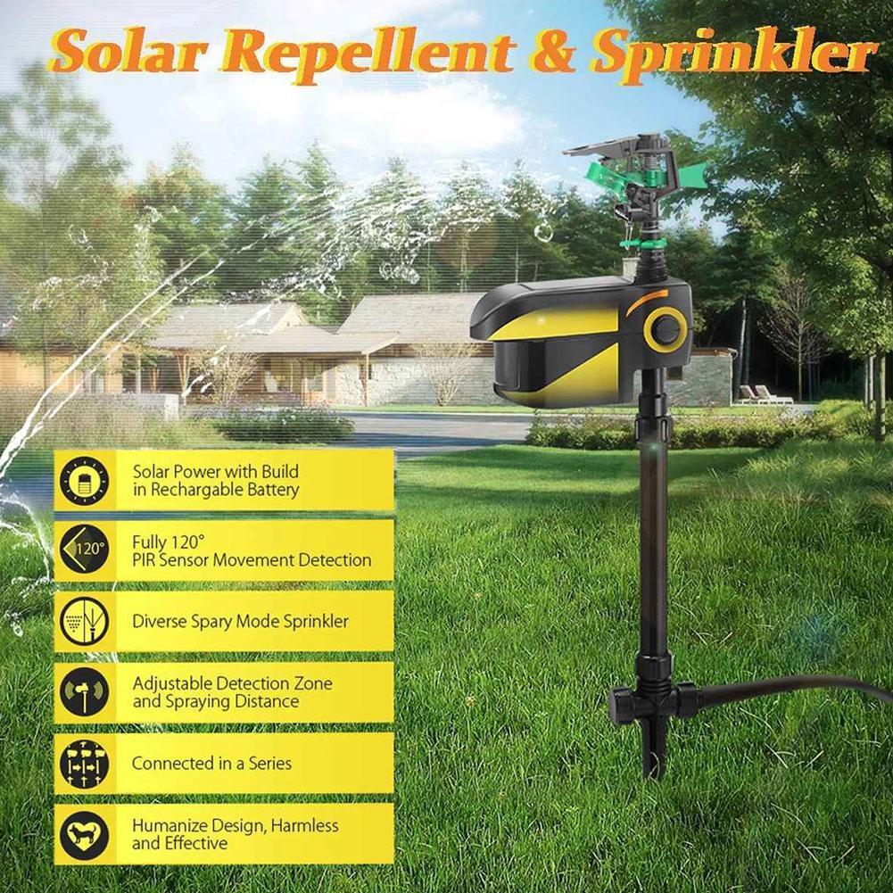 Skorter | Motion Activated Deer Repellent Sprinkler - Solar Powered Animal Deterrent for Gardens & Lawns