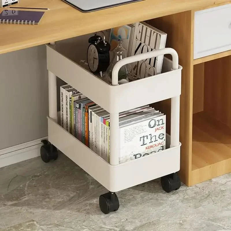 Skorter | Dalton Mobile Bookcase Cart with Wheels – Book Storage Organizer