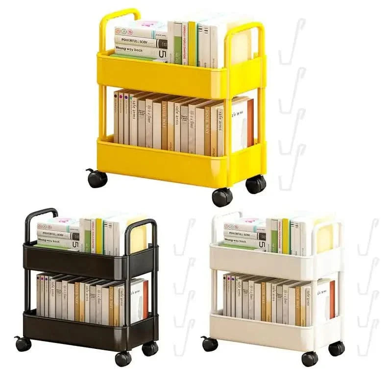 Skorter | Dalton Mobile Bookcase Cart with Wheels – Book Storage Organizer