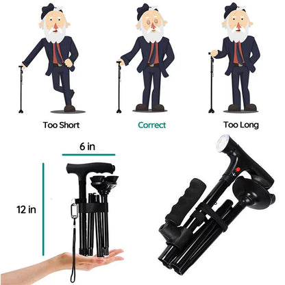 Skorter | Multi-Functional Foldable LED Walking Cane