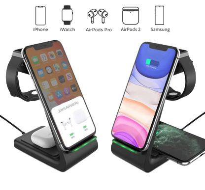Skorter | 3-in-1 Wireless Charger for Smartphone, Smartwatch and Earbuds