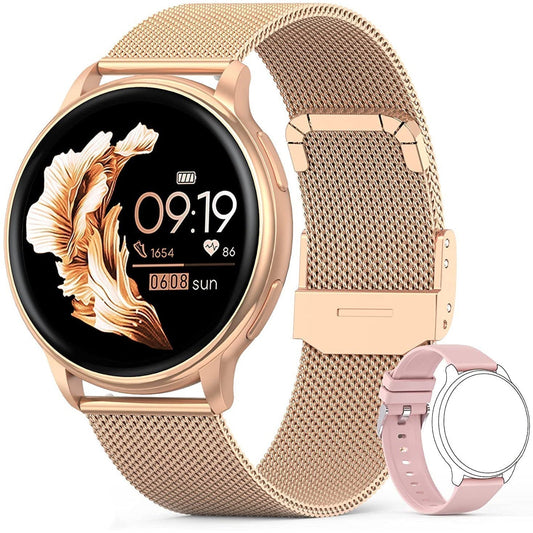 Skorter | Aurora Rose Gold Connected Watch – Slim Watch with Health Monitoring