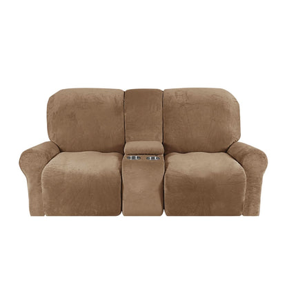 Skorter | 2-Seater Recliner Sofa Cover with Cup Holders – Velvet Plush