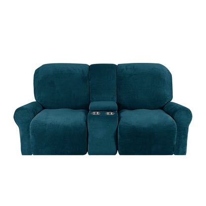Skorter | 2-Seater Recliner Sofa Cover with Cup Holders – Velvet Plush