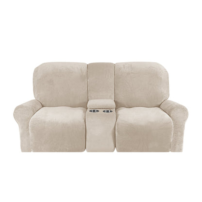 Love-seat Recliner Cover with Cup Holders 2 Seats Easy-Going Non Slip Soft Sofa Slipcover Thick Soft Furniture Covers, 12 Colors