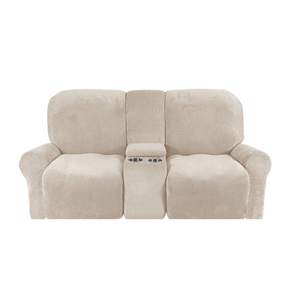 Skorter | 2-Seater Recliner Sofa Cover with Cup Holders – Velvet Plush