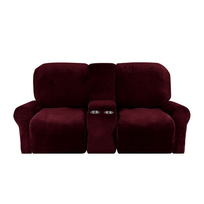 Skorter | 2-Seater Recliner Sofa Cover with Cup Holders – Velvet Plush