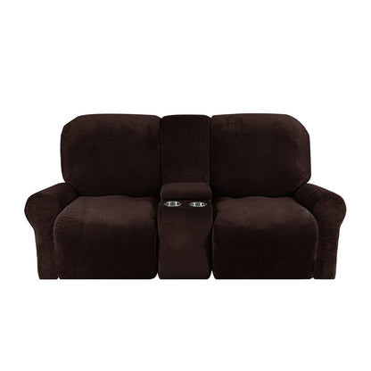 Love-seat Recliner Cover with Cup Holders 2 Seats Easy-Going Non Slip Soft Sofa Slipcover Thick Soft Furniture Covers, 12 Colors