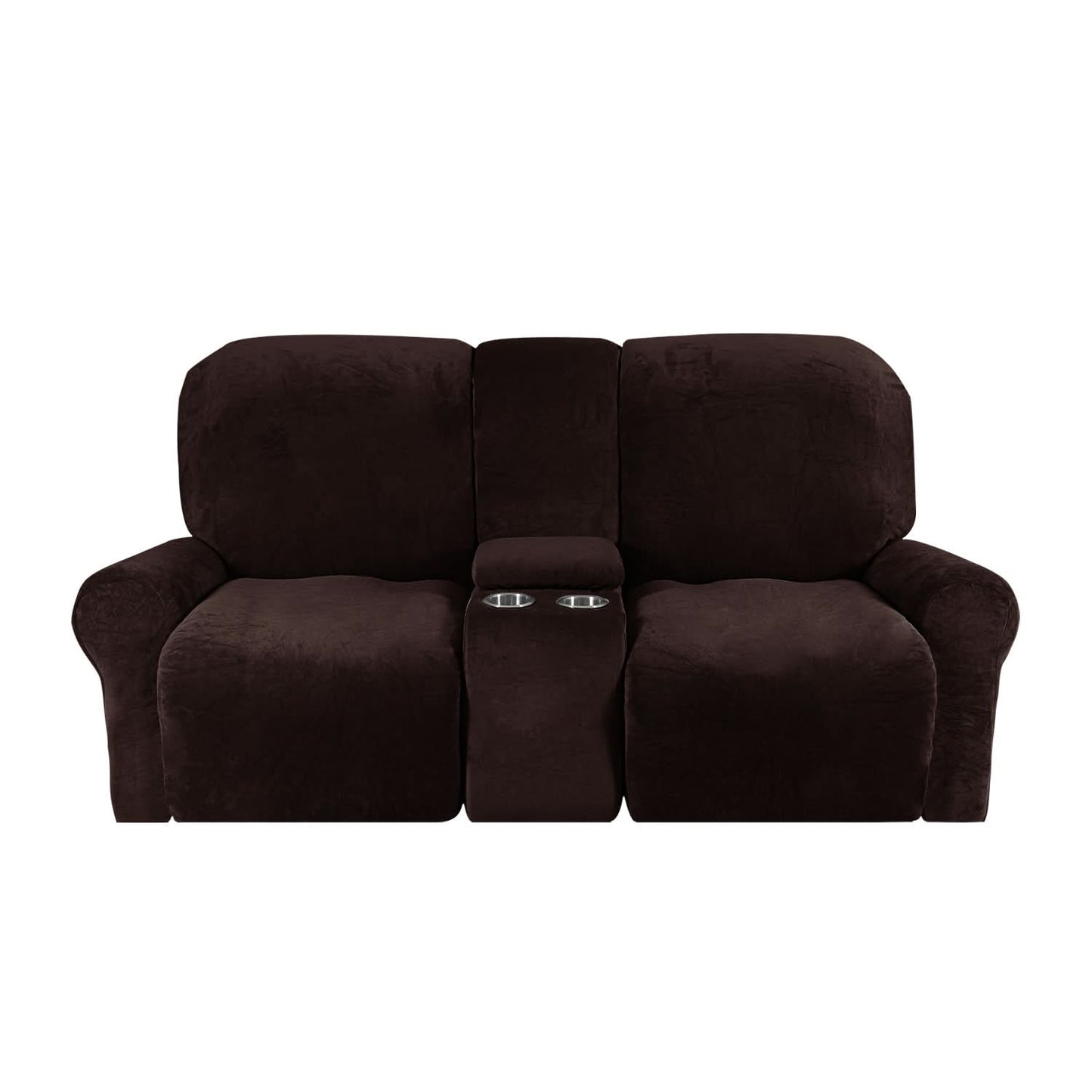 Skorter | 2-Seater Recliner Sofa Cover with Cup Holders – Velvet Plush