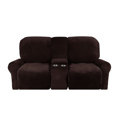 Skorter | 2-Seater Recliner Sofa Cover with Cup Holders – Velvet Plush