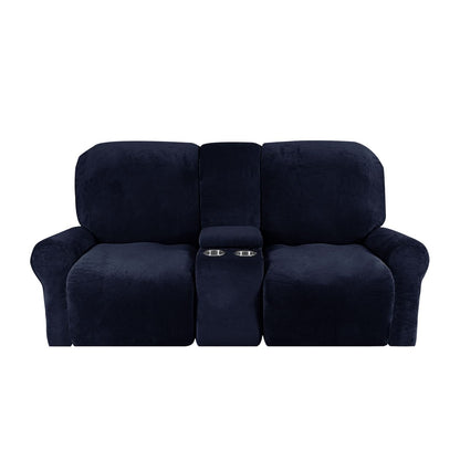 Skorter | 2-Seater Recliner Sofa Cover with Cup Holders – Velvet Plush