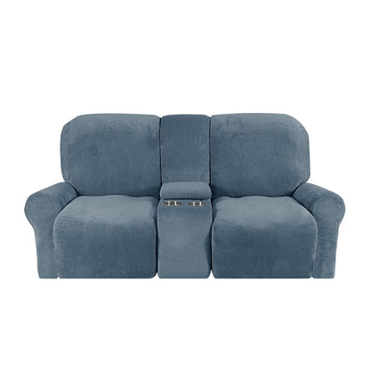 Skorter | 2-Seater Recliner Sofa Cover with Cup Holders – Velvet Plush