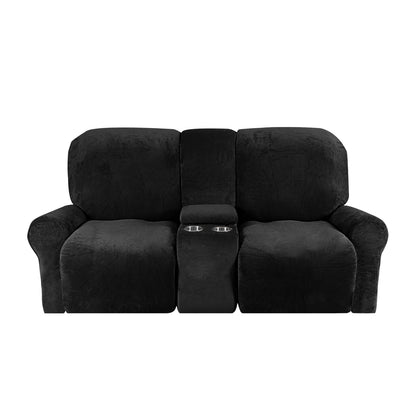 Love-seat Recliner Cover with Cup Holders 2 Seats Easy-Going Non Slip Soft Sofa Slipcover Thick Soft Furniture Covers, 12 Colors