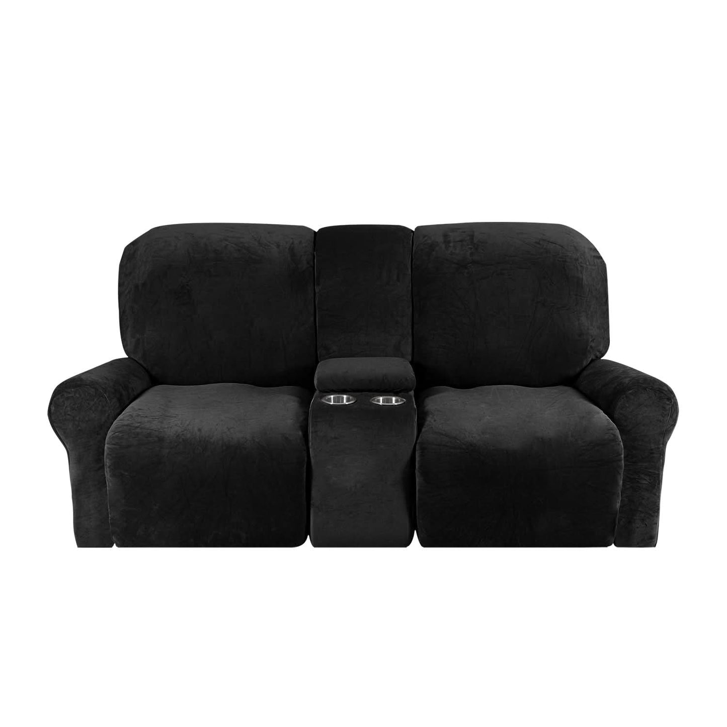 Skorter | 2-Seater Recliner Sofa Cover with Cup Holders – Velvet Plush