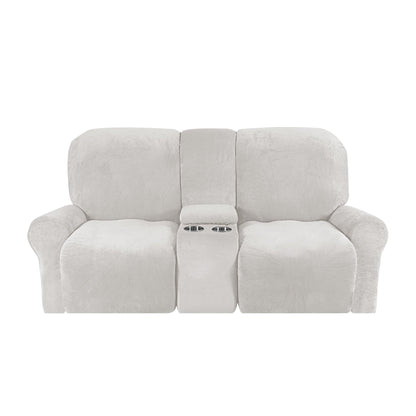Love-seat Recliner Cover with Cup Holders 2 Seats Easy-Going Non Slip Soft Sofa Slipcover Thick Soft Furniture Covers, 12 Colors