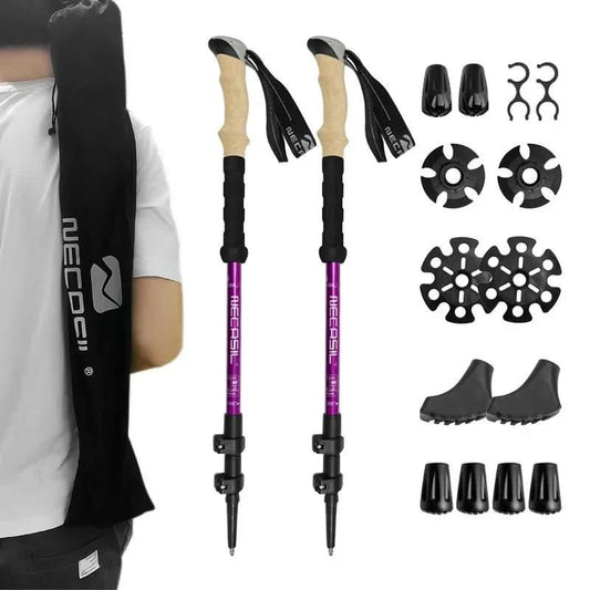 Skorter | Collapsible trekking poles with EVA grip & rubber tip