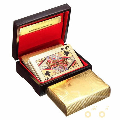 Skorter | 24K Gold Plated Playing Card with Wooden Box