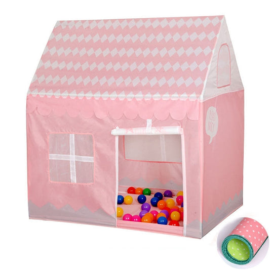 Skorter | Household Children Printing Play Tent Small Game House with Mat (Light Pink)