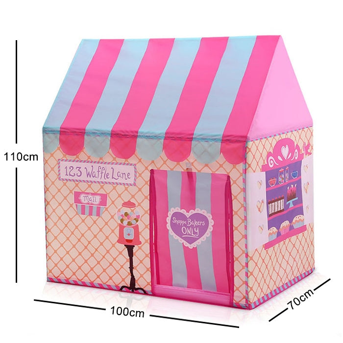 Skorter | Household Children Printing Play Tent Small Game House with Mat (Light Pink)