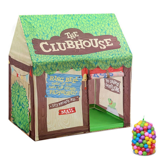 Skorter | Household Children Printing Play Tent Small Game House, with 50 Ocean Balls (Green)