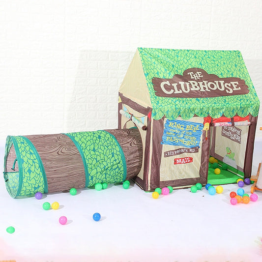 Skorter | Household Children Printing Play Tent Small Game House with Passageway (Green)