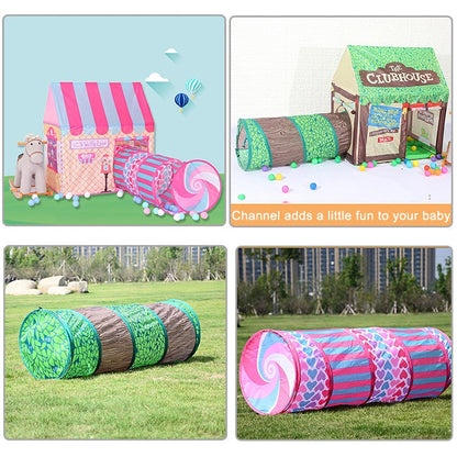 Skorter | Household Children Printing Play Tent Small Game House with Passageway (Green)