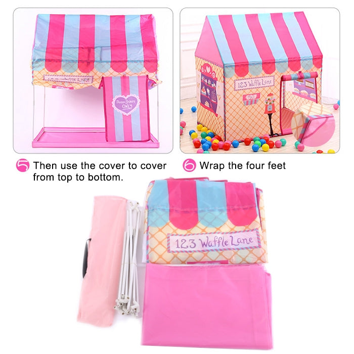 Skorter | Household Children Printing Play Tent Small Game House (Light Pink)
