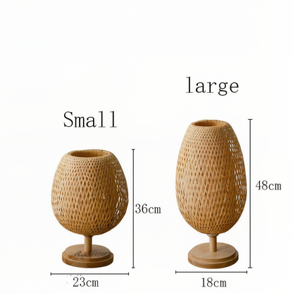 Skorter | NatureHue – Vintage Bamboo Table Lamp – Creative Woven Rattan Desk Light