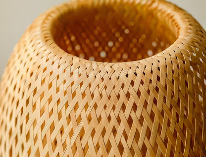 Skorter | NatureHue – Vintage Bamboo Table Lamp – Creative Woven Rattan Desk Light