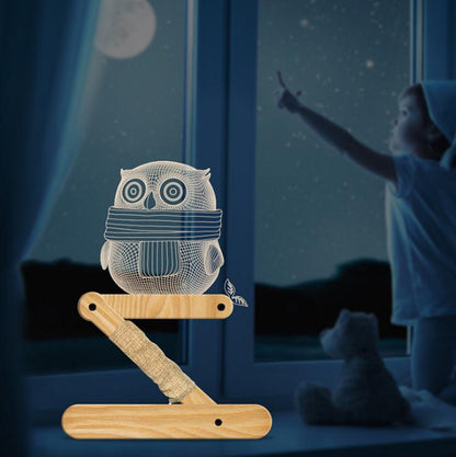 Skorter | New Dog Foldable 3d Lamp Bedroom Children's Room Christmas Gift 3d Nightstand Lamps For Bedroom Korean Desk Lamp